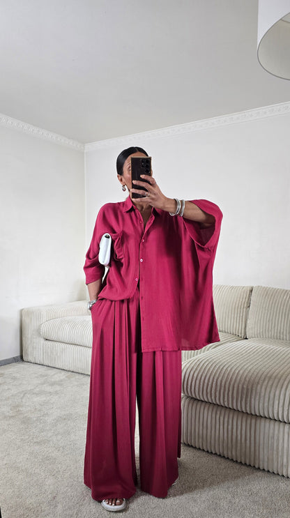 Ensemble ample framboise – confort et allure