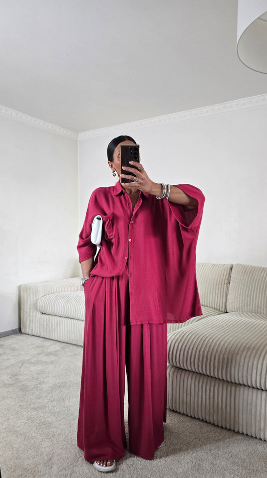 Ensemble ample framboise – confort et allure