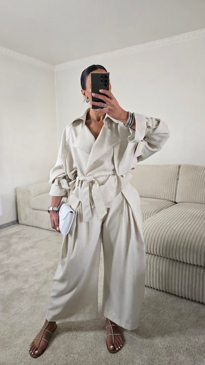 Ensemble signature ceinturé – écru naturel