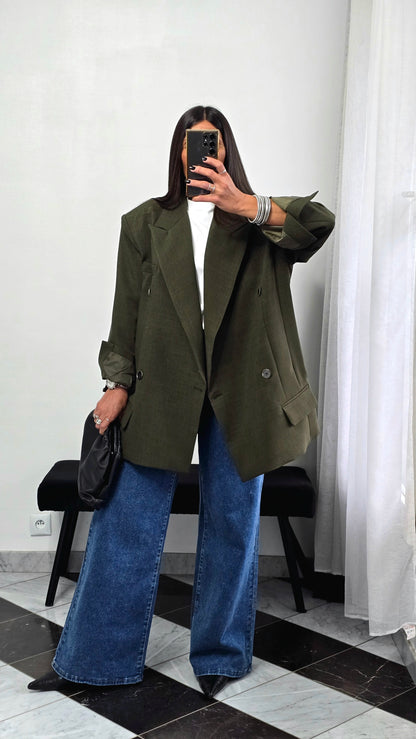 Blazer oversize vert feuille
