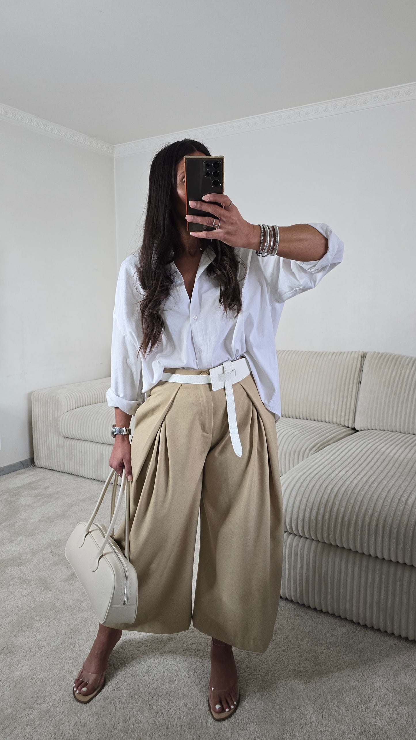 Ensemble signature ceinturé – beige sable