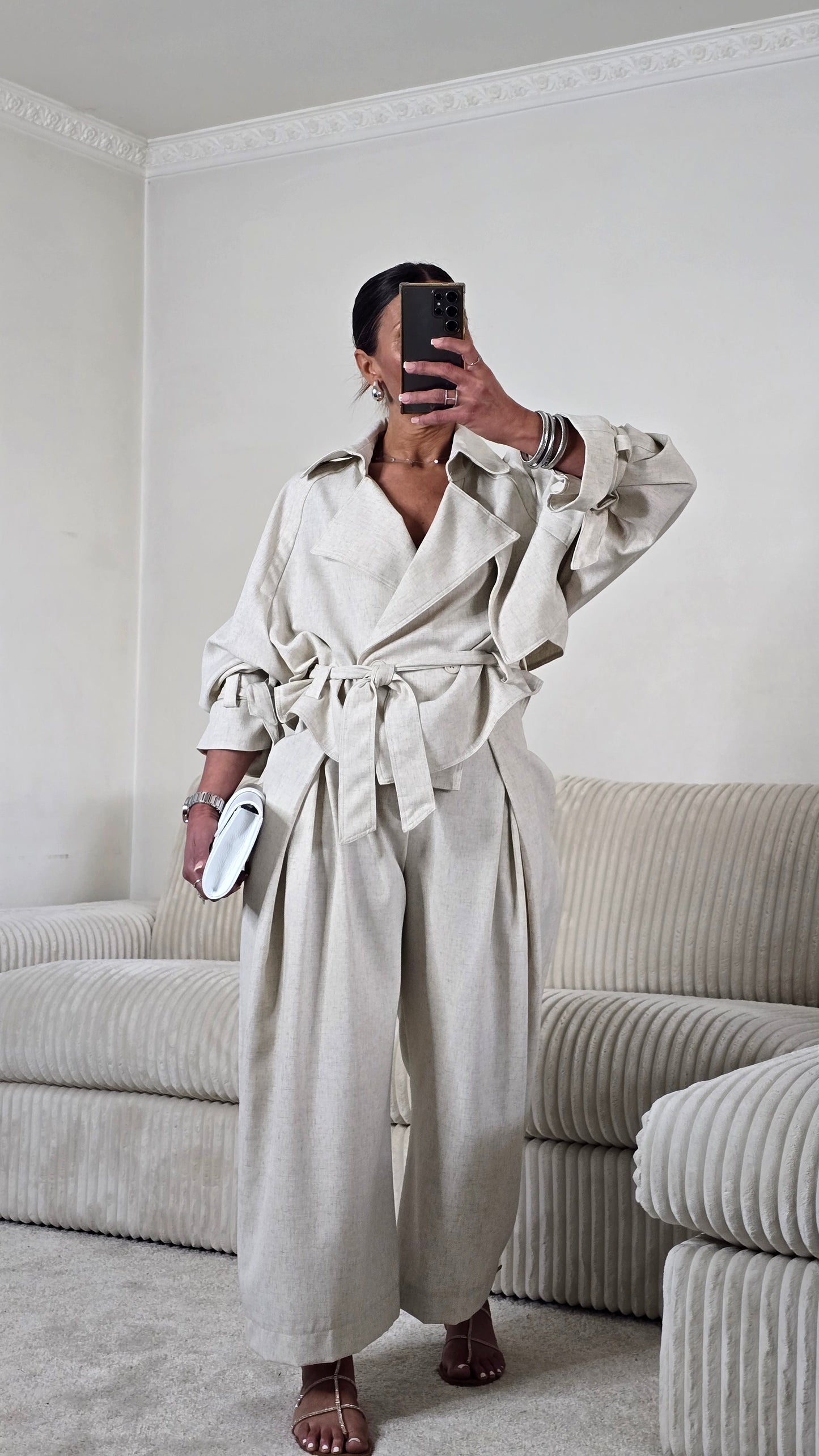 Ensemble signature ceinturé – écru naturel