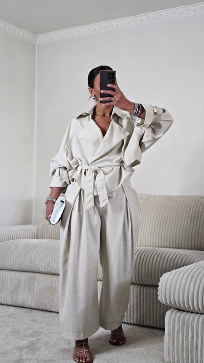 Ensemble signature ceinturé – écru naturel