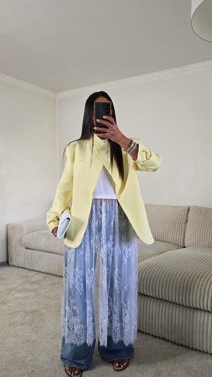 T-shirt dentelle signature – blanc lumineux