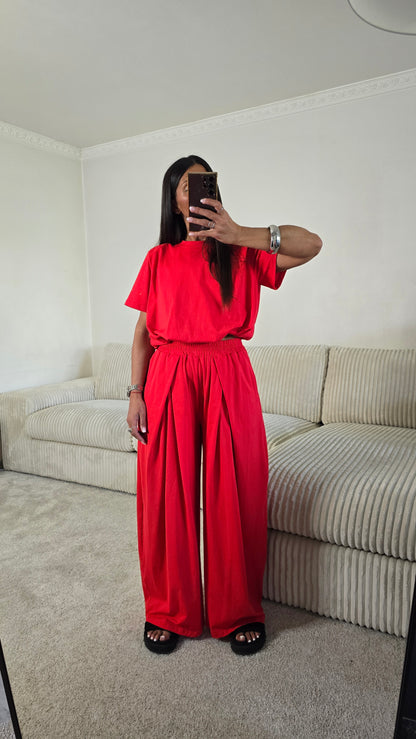 Ensemble jersey coton rouge – silhouette effortless