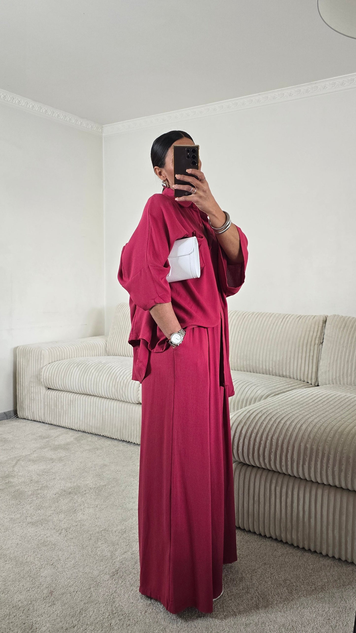 Ensemble ample framboise – confort et allure