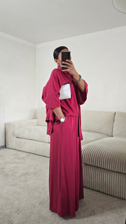 Ensemble ample framboise – confort et allure