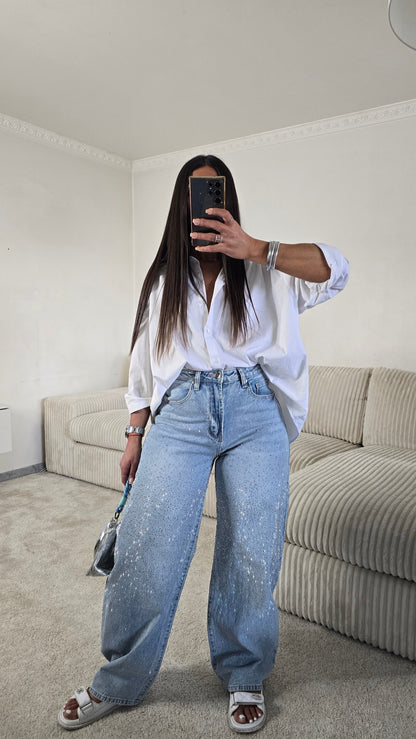 Jean strass signature – denim lumineux