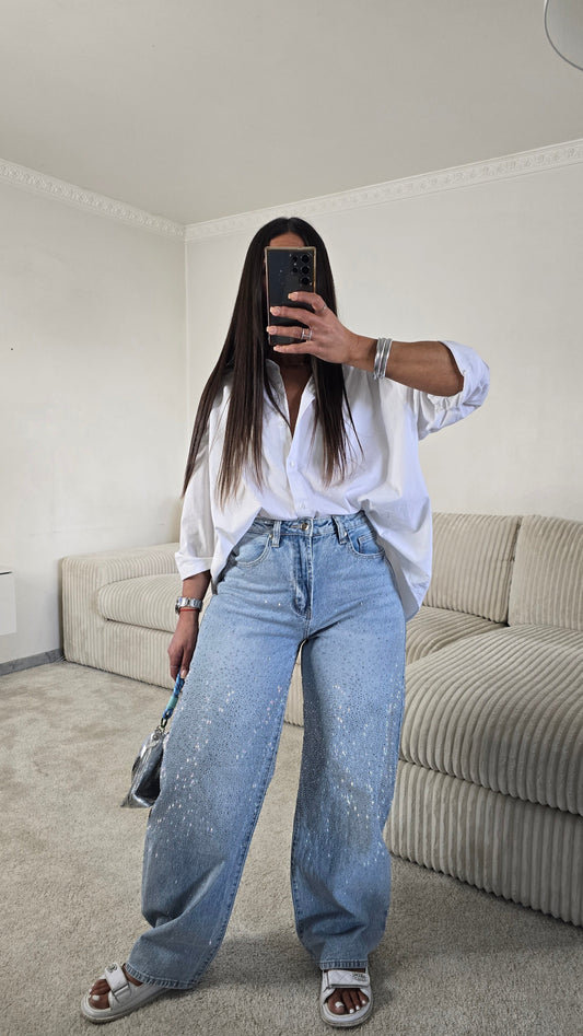 Jean strass signature – denim lumineux