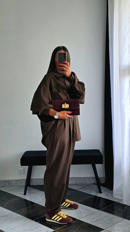 Pochette en Cuir de Vachette – Bordeaux & Détails Dorés