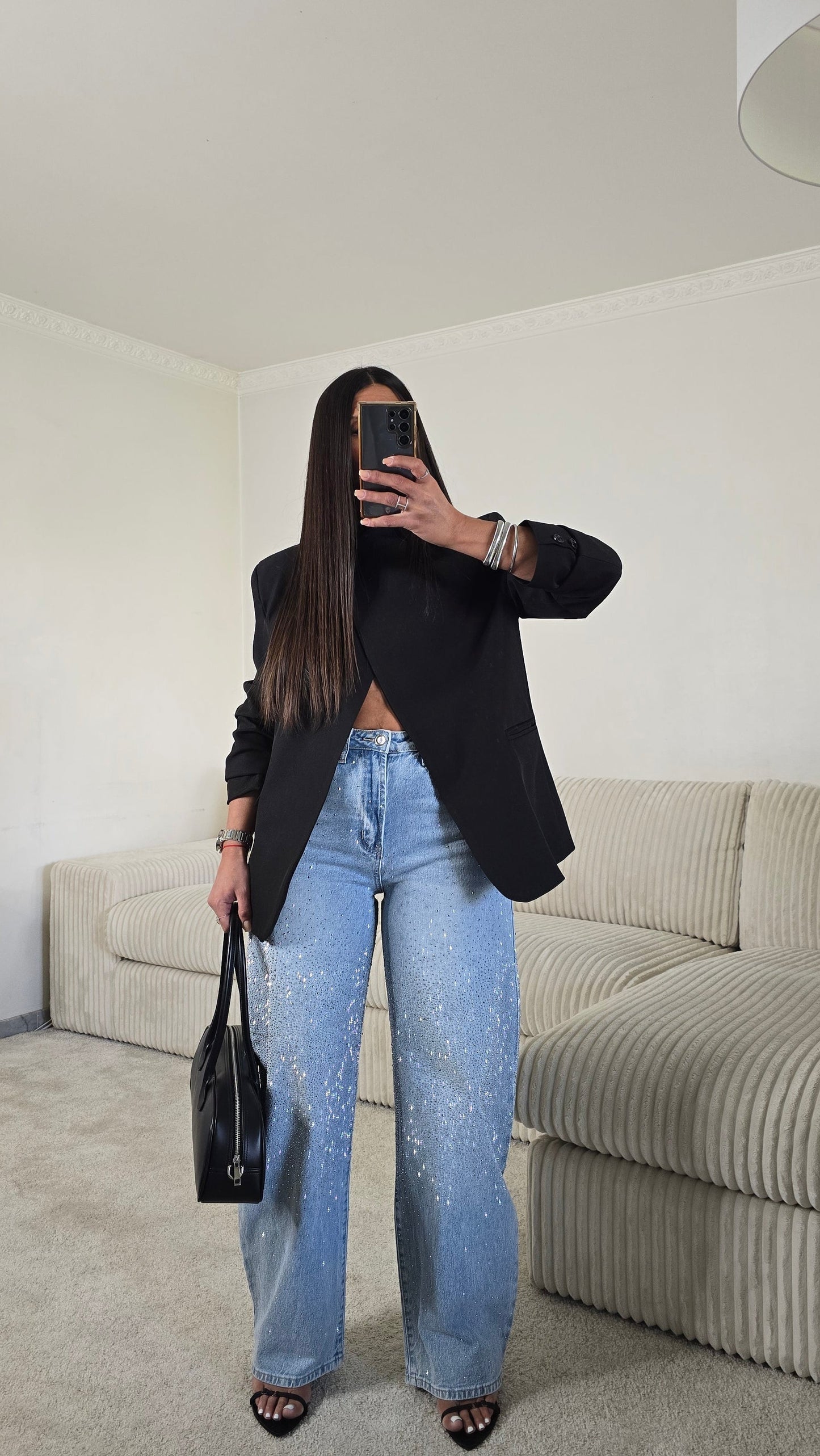 Jean strass signature – denim lumineux