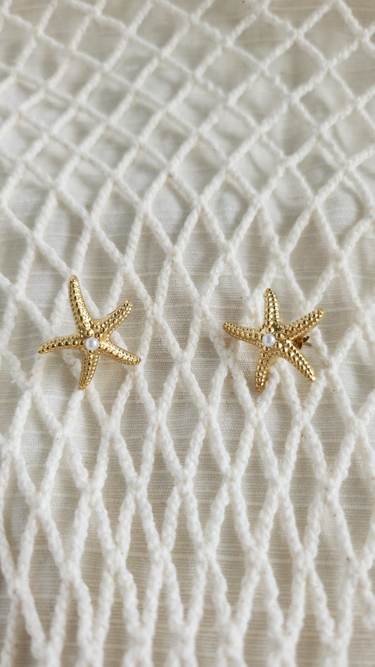 Boucles D'Oreilles Etoile De Mer Doré