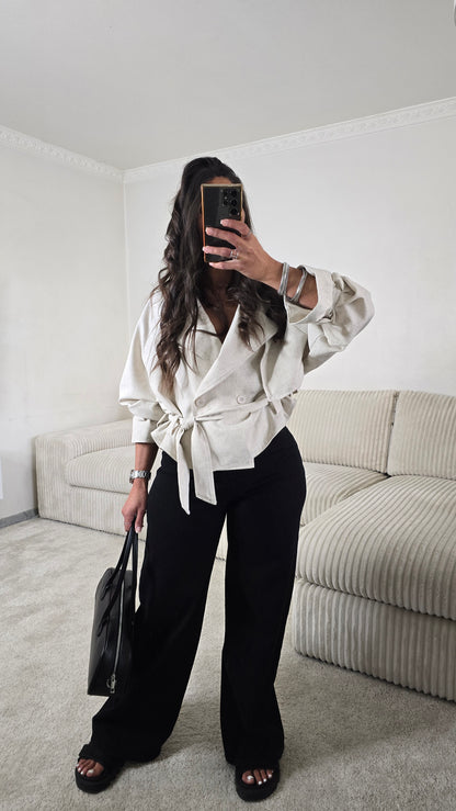 Ensemble signature ceinturé – écru naturel