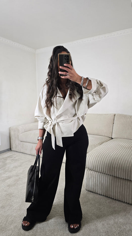 Ensemble signature ceinturé – écru naturel