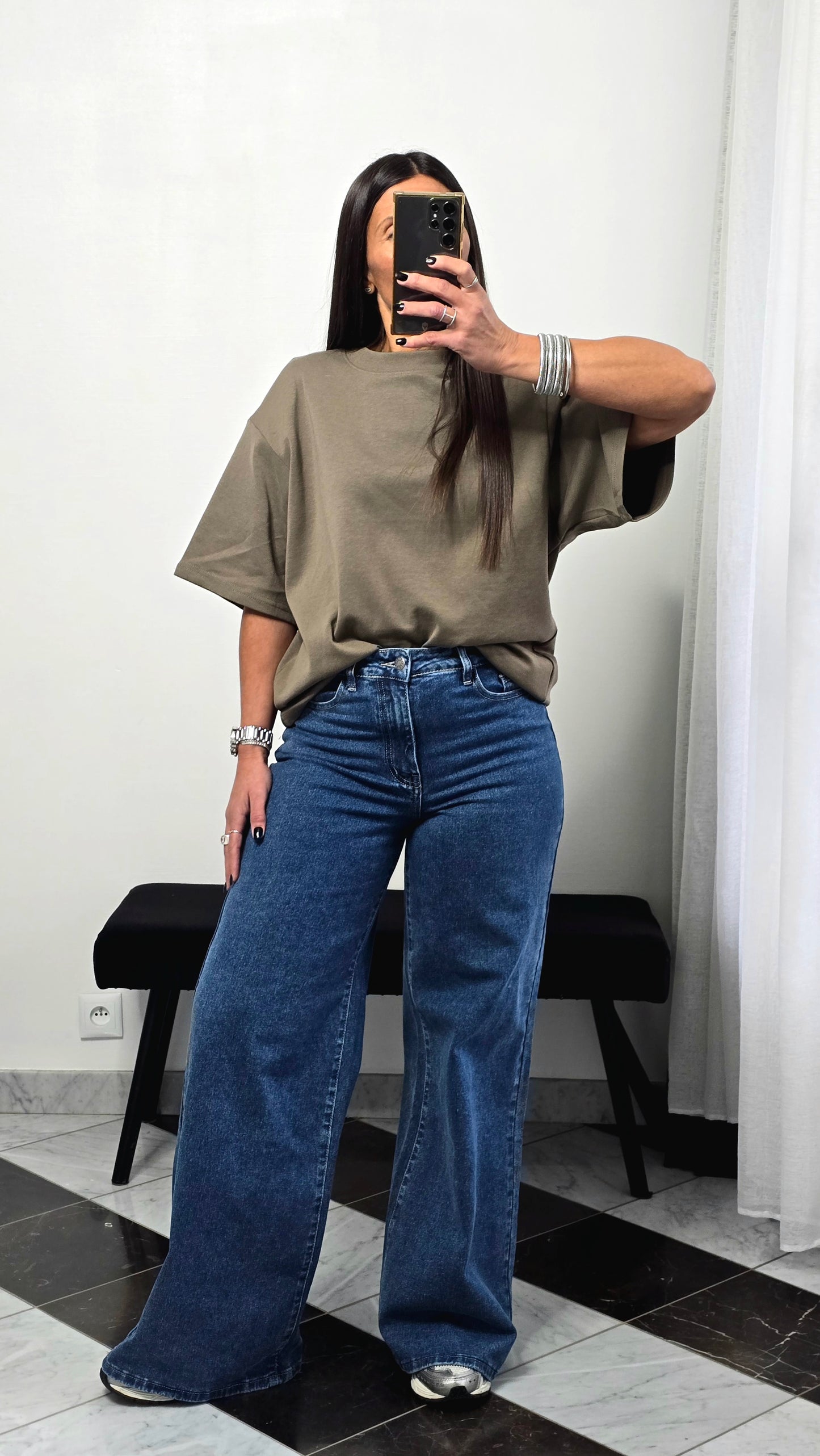 Jean extra wide leg taille haute