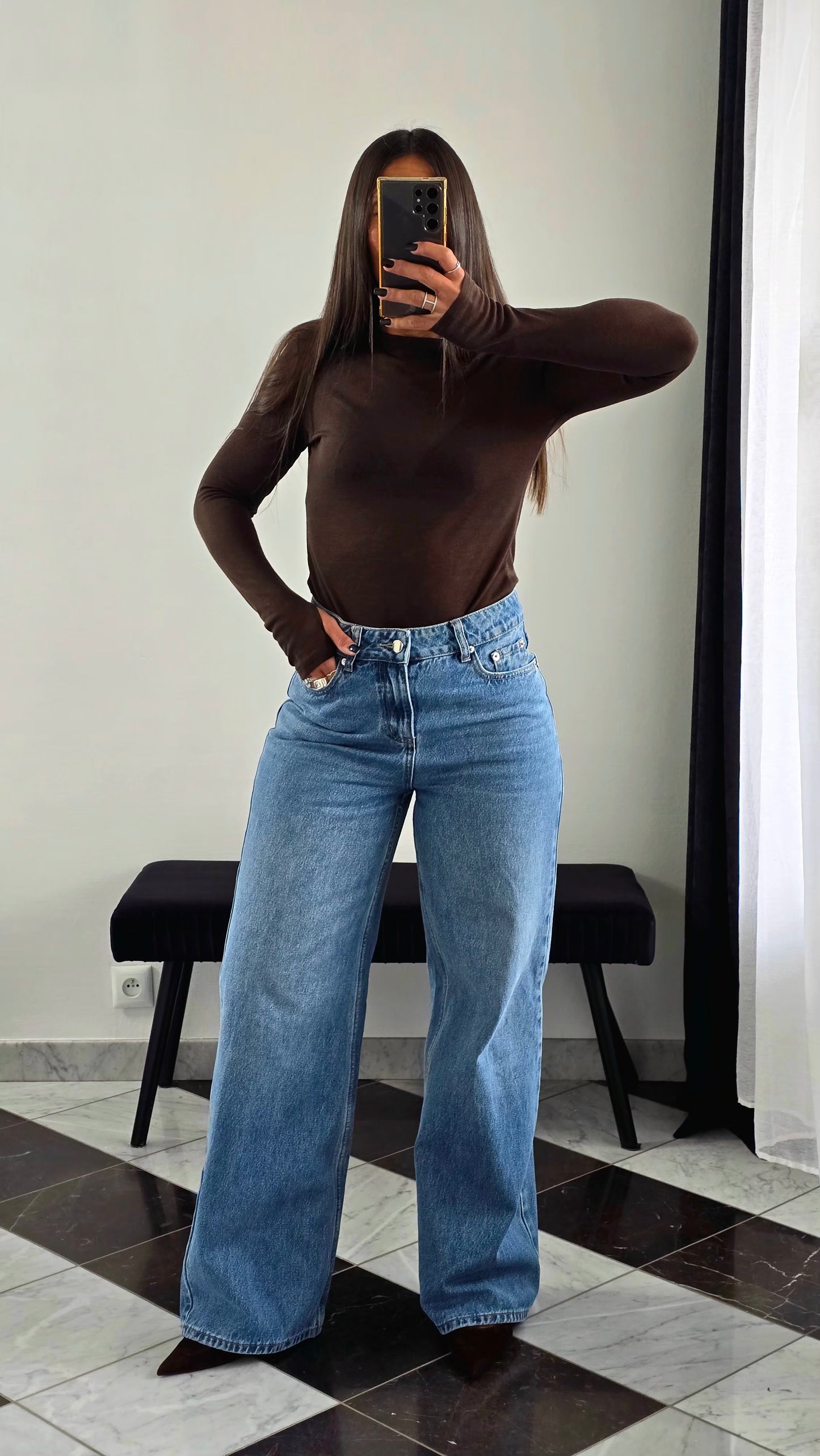 T-shirt Fin Manches Longues – Chocolat