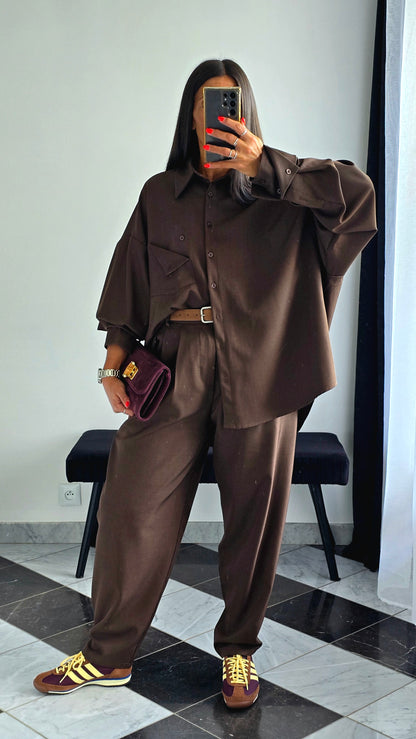 Pochette en Cuir de Vachette – Bordeaux & Détails Dorés