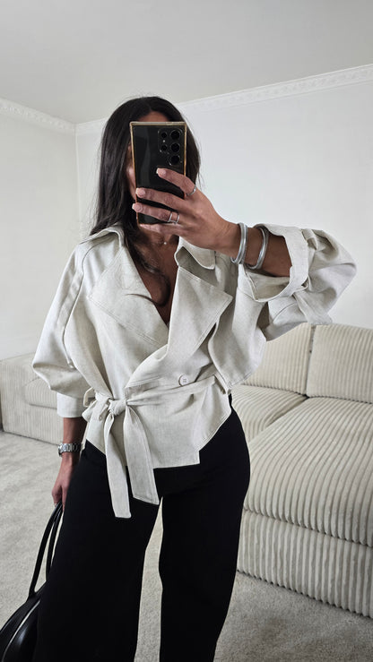 Ensemble signature ceinturé – écru naturel