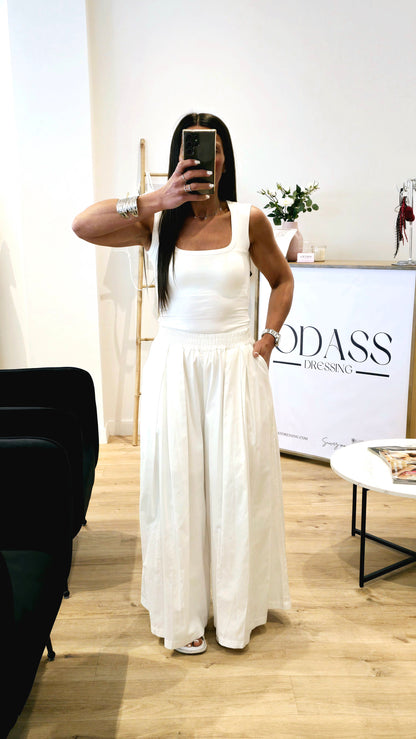 Débardeur Sculptant avec Coussinets Intégrés – Blanc Cassé