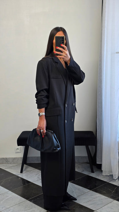 Blazer long oversize noir – coupe signature SOÉLA