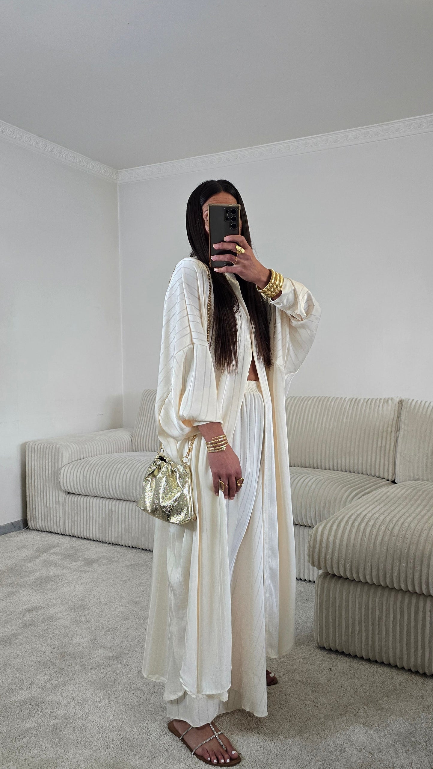 Sac cuir irisé plissé – doré lumineux