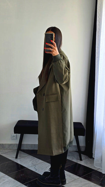 Manteau Long Esprit Blazer Bombers – Kaki