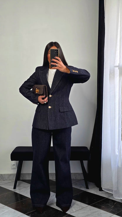 Jean Taille Haute Droit – Denim Brut