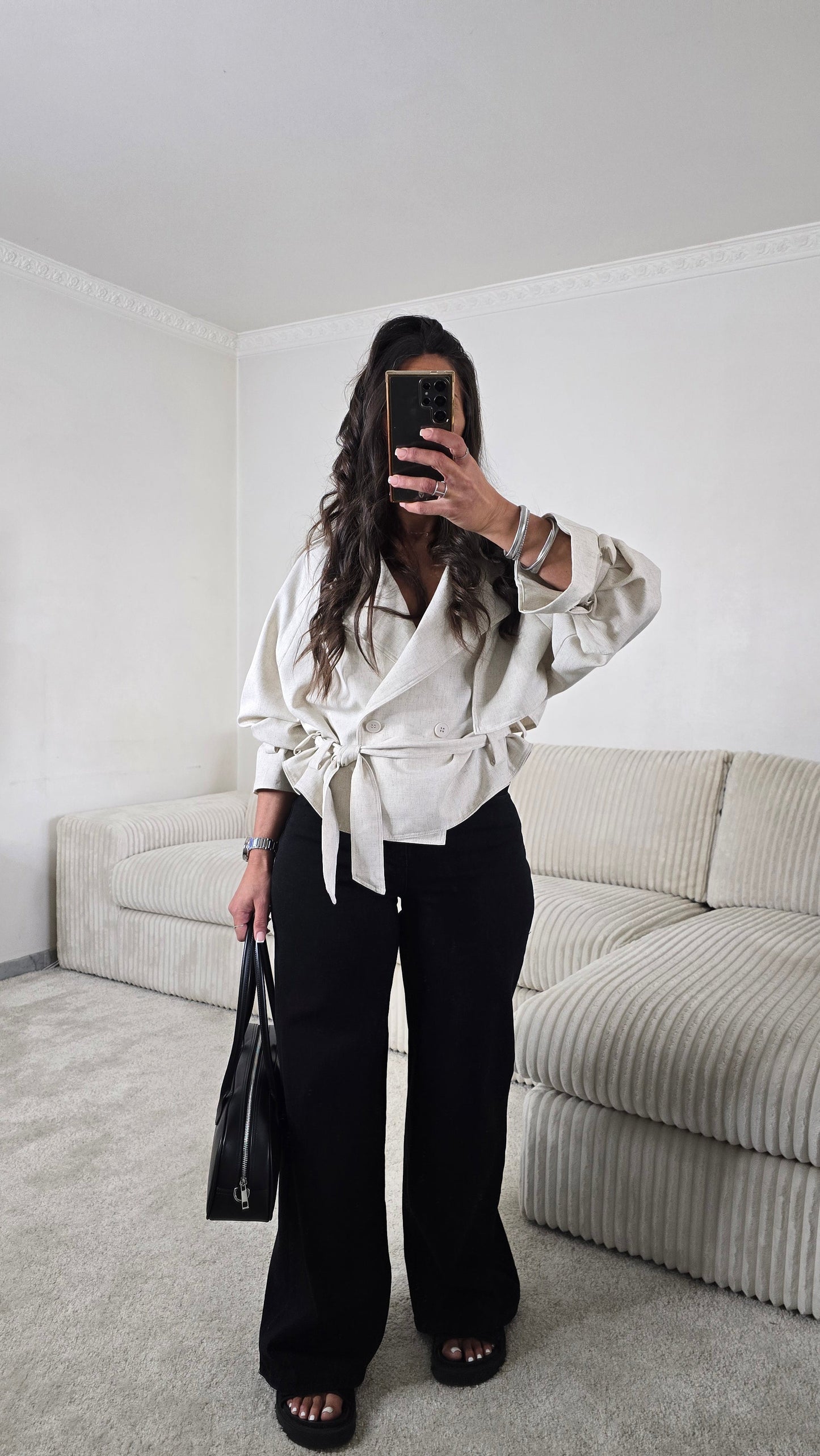 Ensemble signature ceinturé – écru naturel