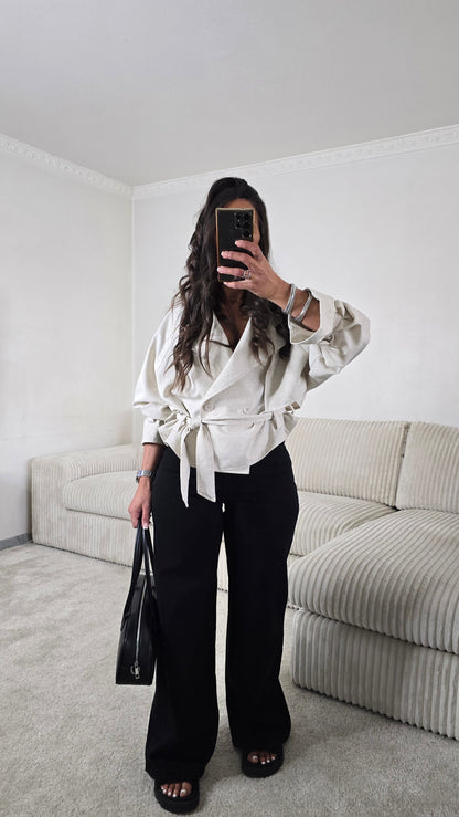 Ensemble signature ceinturé – écru naturel