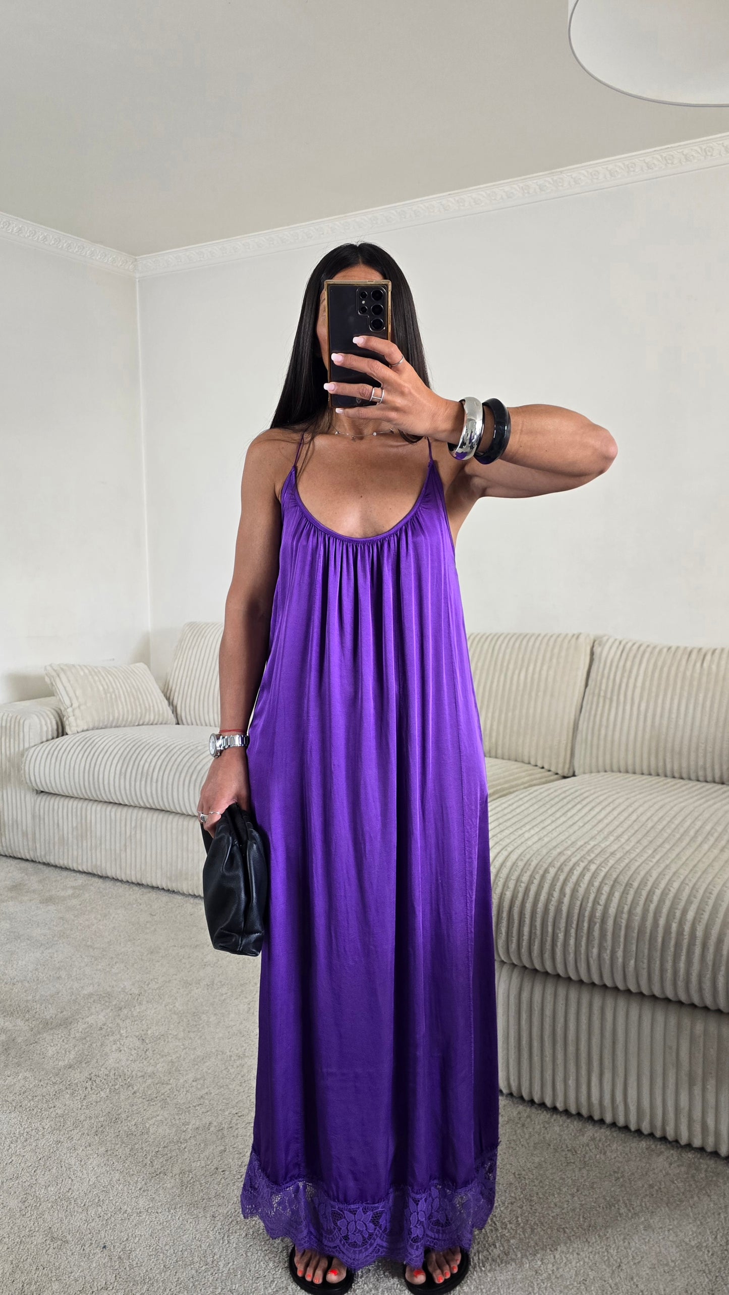Robe longue - dentelle violette