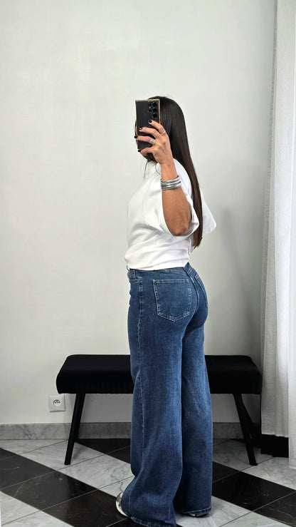 Jean extra wide leg taille haute
