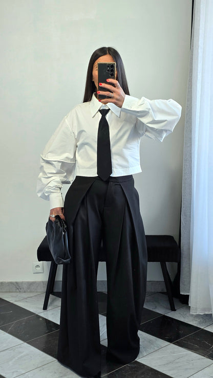 Pantalon tailoring large – noir