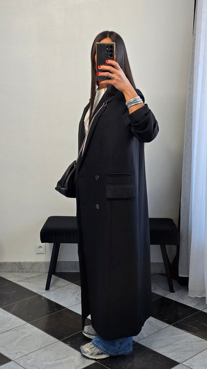 Blazer long oversize noir – coupe signature SOÉLA