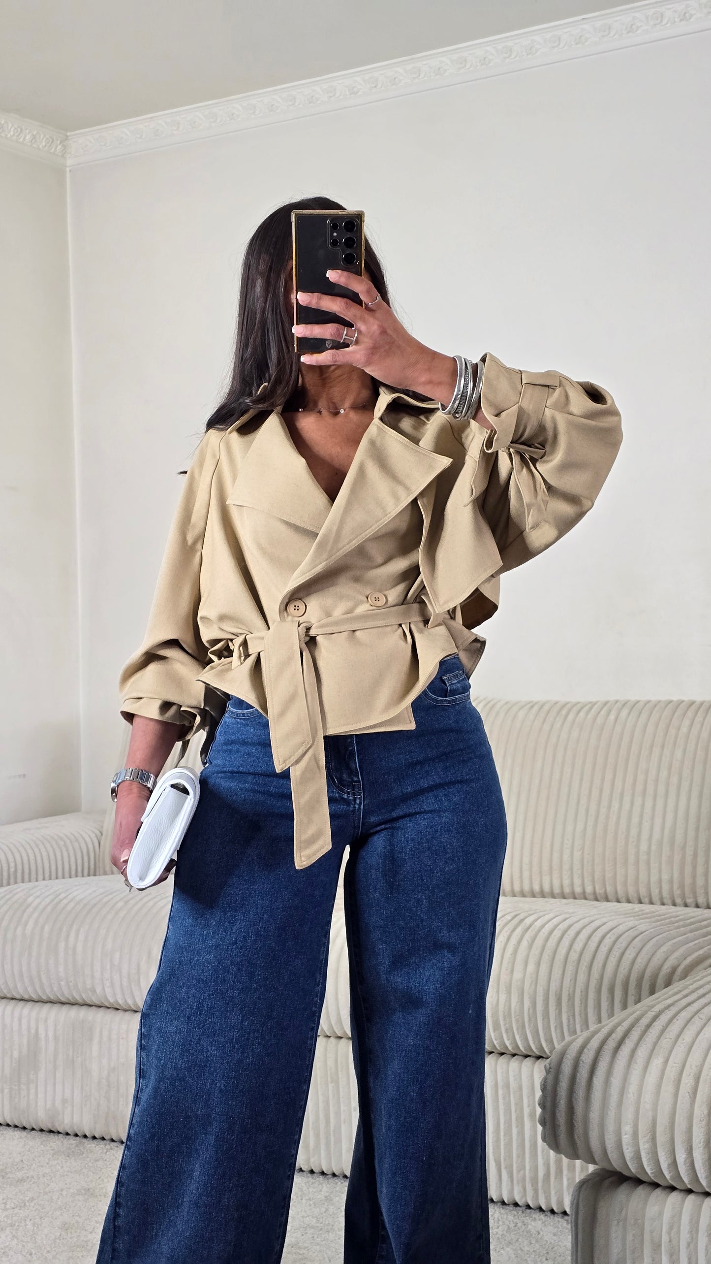 Ensemble signature ceinturé – beige sable