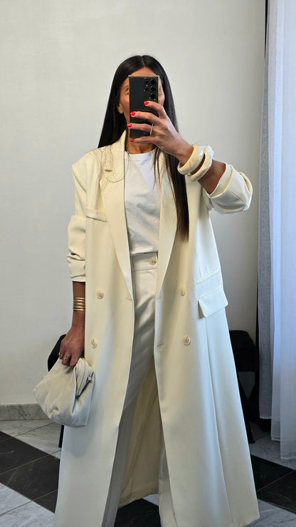 Blazer long oversize écru – coupe signature SOÉLA