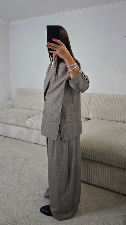 Blazer tailleur oversize taupe