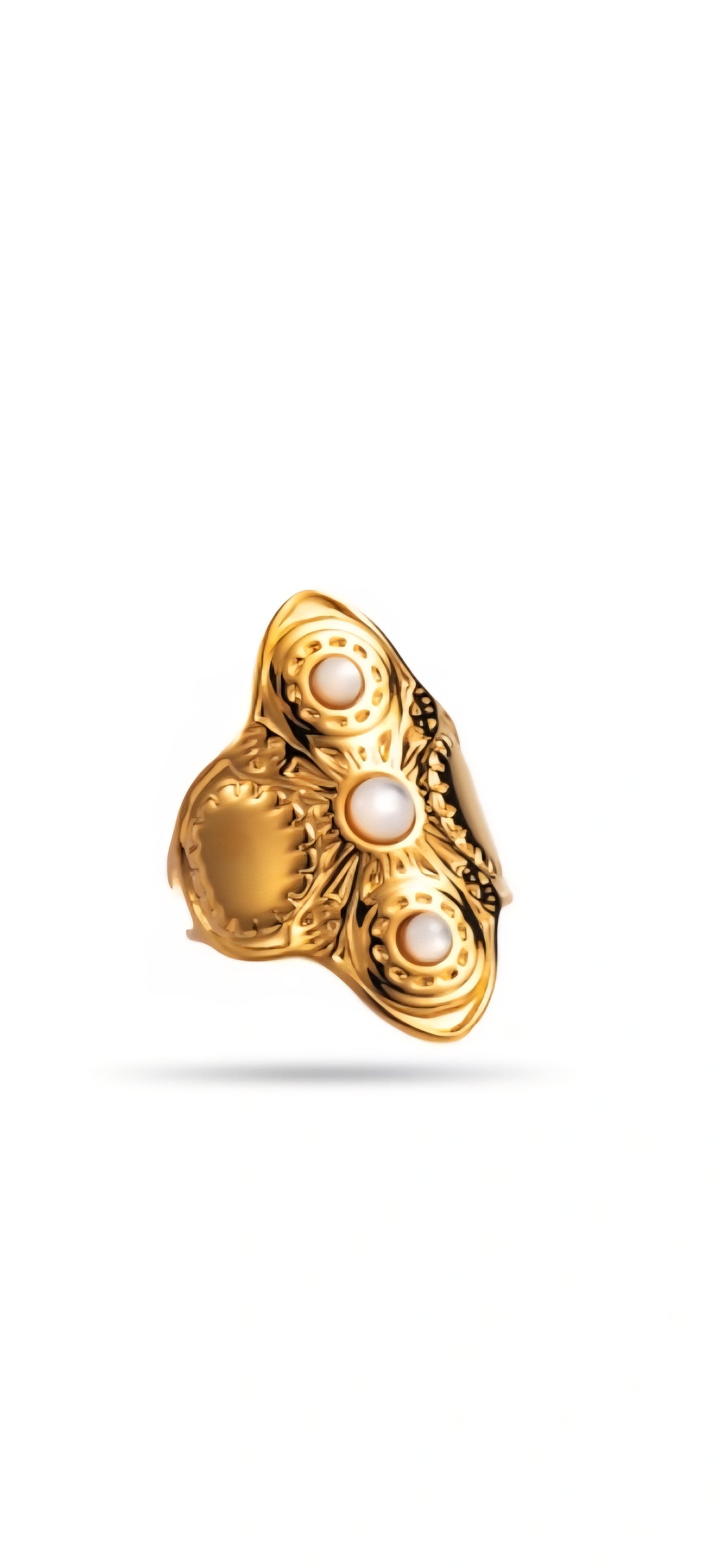 Bague perles - doré