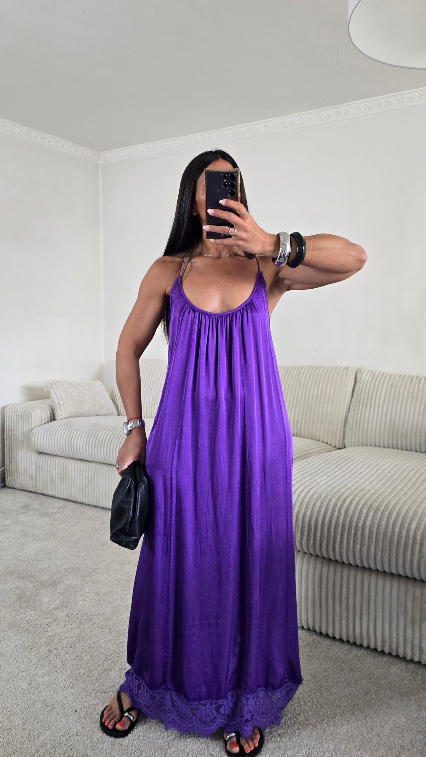 Robe longue - dentelle violette