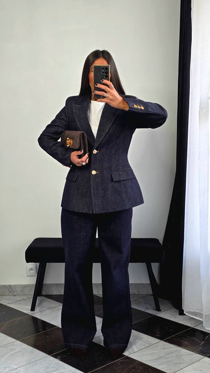 Jean Taille Haute Droit – Denim Brut